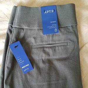 APT 9 Grey Brynn Skinny Ankle Midrise Pants NEW 8
